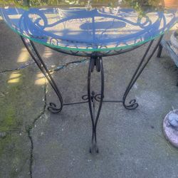 Rod Iron Glass Top Table 