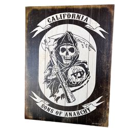 New Sons Of Anarchy Redwood Original Grim Reaper Distressed Wall Sign High Qty