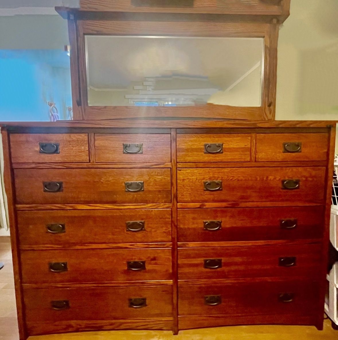 ***PENDING Pick Up*** Mule Chest Dresser & Mirror Mission Style