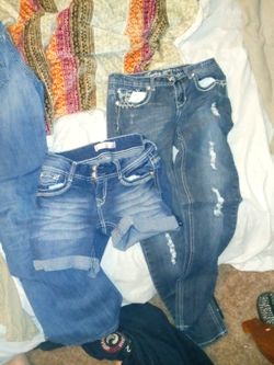 Jeans and shorts.
