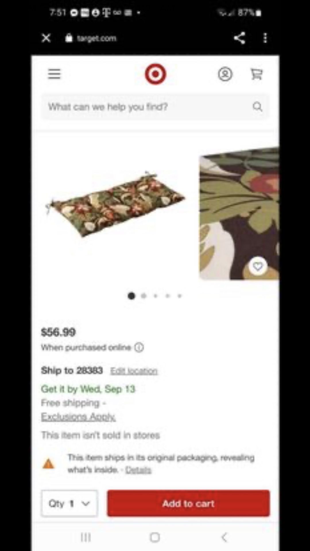 New 5 cushion All $50