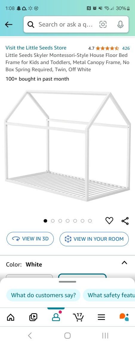 White Twin Toddler Bed Frame