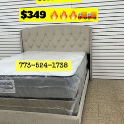 Queen Size Bundle Deal Headboard Frame With Mattress And Box Spring $350 Only 