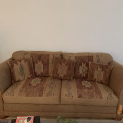 Hand painted couche and Chair And A Half