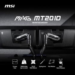Msi Premium Heavy Duty Dual Monitor Stand Arms