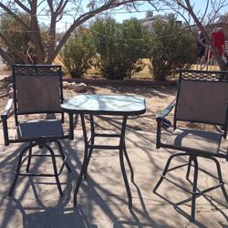 3 Piece Metal Patio Bar