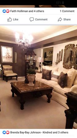 Nice 4 peice wood and marble tables includes two end tables,one sofa table and cocktail table