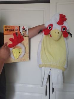 Baby 6 months to 12 months costume and adult chicken kit