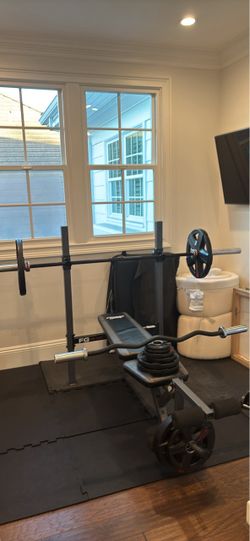 Benche set up including all plates and bars