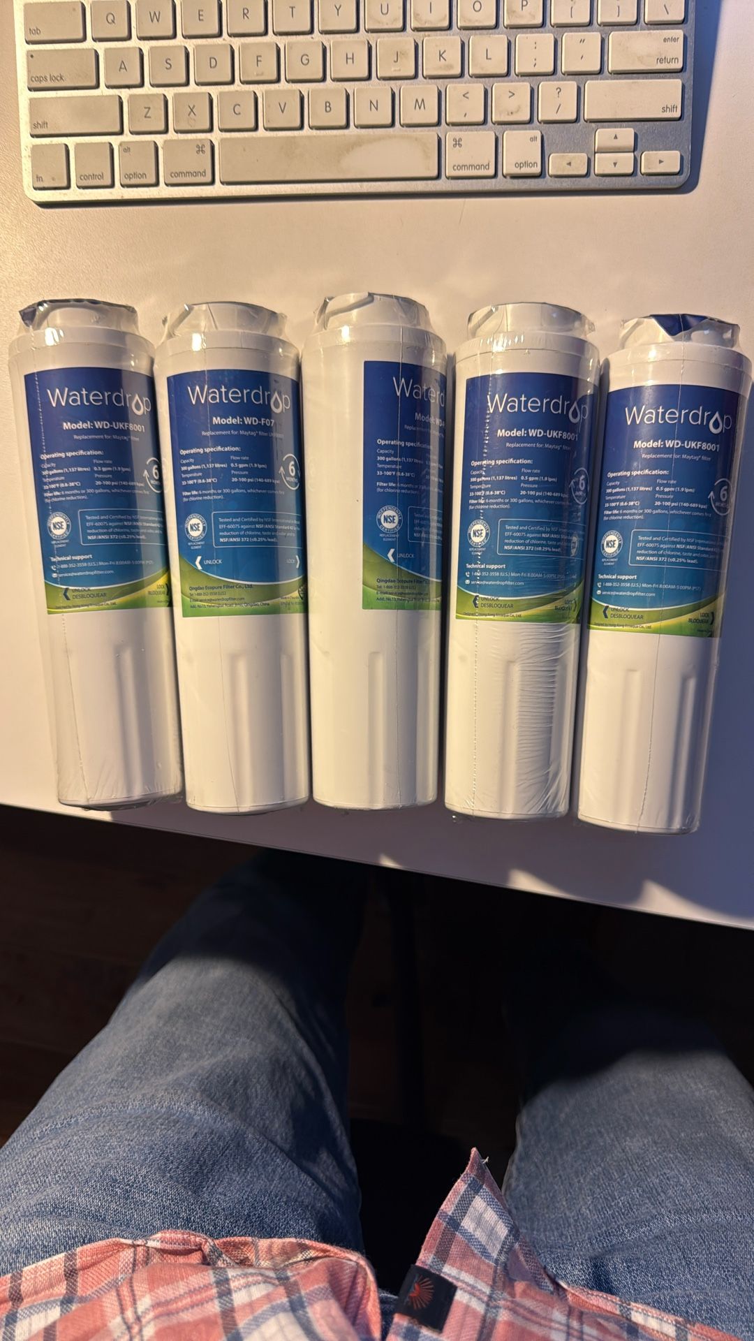 Waterdrop WD-UKF8001 Refrigerator Water Filters – Pack of 5 (Brand New, Sealed)