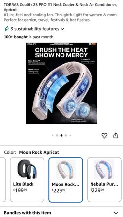 Brand New！Long-lasting TORRAS COOLiFY 2S Neck Air Conditioner