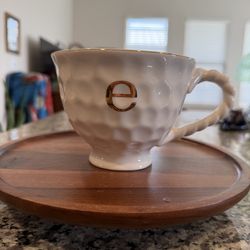 2 Altar’d State monogram coffee tea mugs with letter E lowercase  new w tags