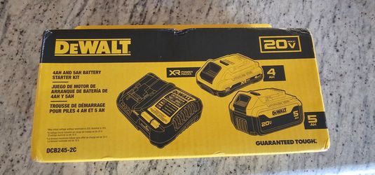 DEWALT 4Ah & 5Ah Battery Starter Kit (DCB245-2C) — Brand New in Box