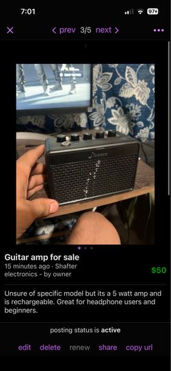 5 watt Guitar amp for sale
