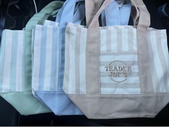 Viral Trader Joe’s 2026 Mini Striped Canvas Tote Bag