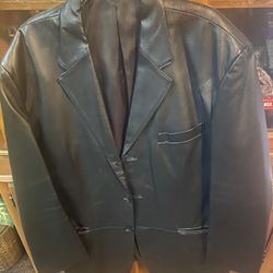 Leather Sports Jacket, Black