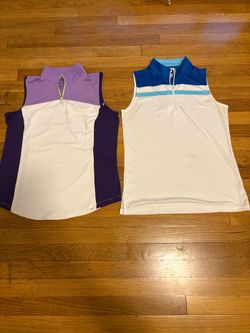 Footjoy Lady Hagen Sleeveless 1/4 Zip Golf Shirts Collarless  Medium