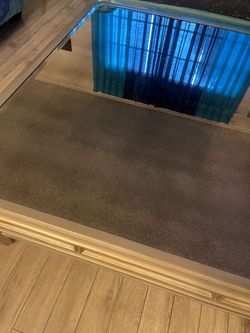 Serious buyers only.Z Gallerie Coffee Tableռ - Antique gold painted wood and Mirrored Top