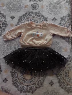 Carters Baby Girl Halloween Sweatshirt and Tutu Skirt Set newborn