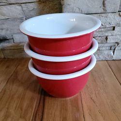 3 Red  Bowls.