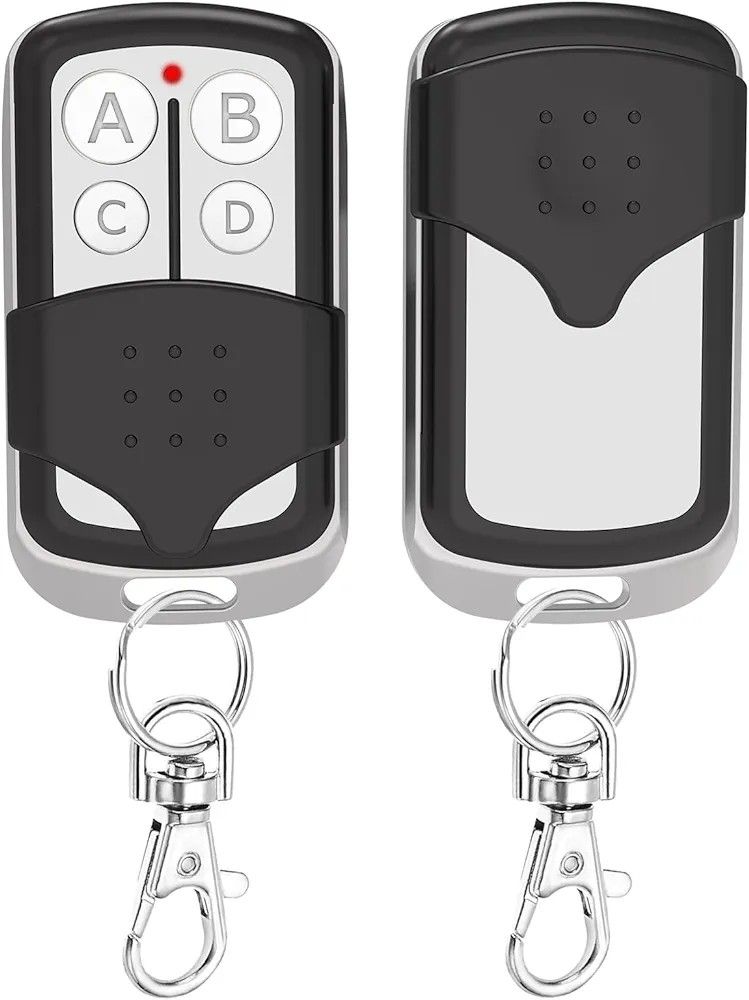 2 Pcs Universal Garage Door Opener Remote Keychain 4-Button Programmable Compatible with Liftmaster Chamberlain Craftsman Opener with Purple Yellow Re