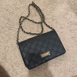 Bebe black Wallet Purse On Leather/chain