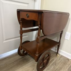 Antique Tea Cart With Serving Tray