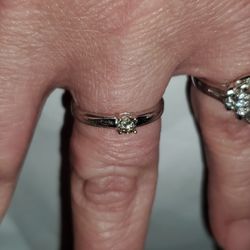 Vintage Small 18k WG Small Diamond Solitaire 