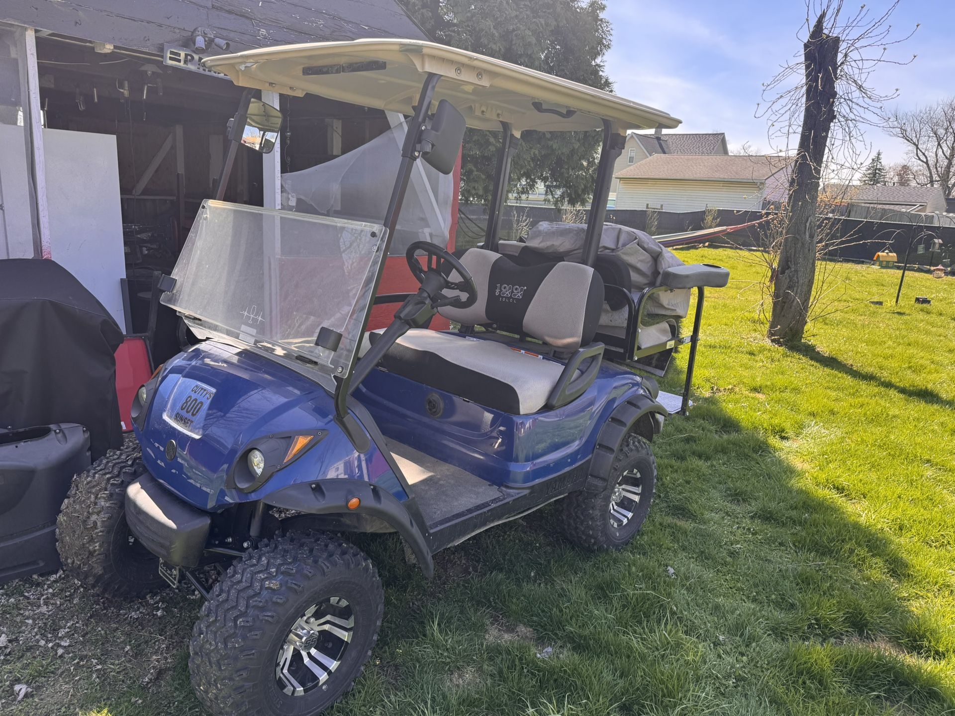 Blue 2014 Electric Yamaha Golf Cart w/ Lift Kit