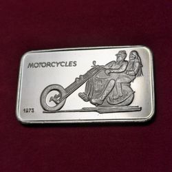 Silver .999 Bar 1oz. Motorcycles 1973 Vintage Credit Suisse