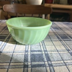 Vintage  Fire King Jadite  Swirl Mixing Bowl