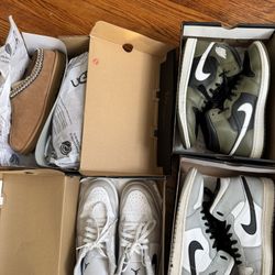 Lot Of 3 Lightly Used Nike Jordan 1’s And Pair Of New Uggs