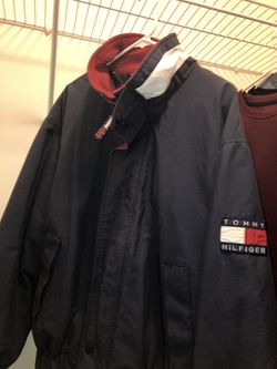 RARE VINTAGE TOMMY HILFIGER 0/42 04269 Fleece lined FLAG JACKET 90s XL