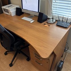 Office desk with 3-drawer filing cabinet