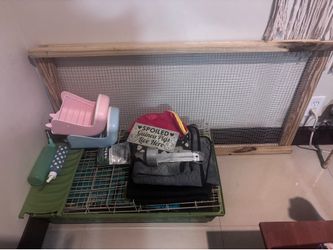 Guinea pig - 3 different enclosures with handcrafted top, multiple carriers, cage Mats, hay and pellets feeders, water bottles