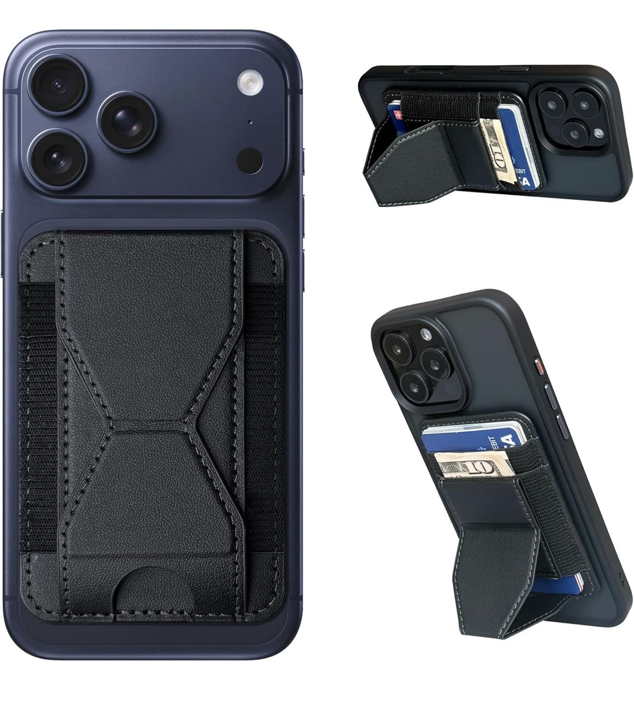 New Magnetic Wallet for iPhone, Slim Mag-Safe Wallet with Grip Stand Adjustable Magnetic Card Holder for iPhone 17/16/15/14/13/12 Series, Leather Mag