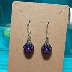 ✨Purple And Black Paw Earrings✨