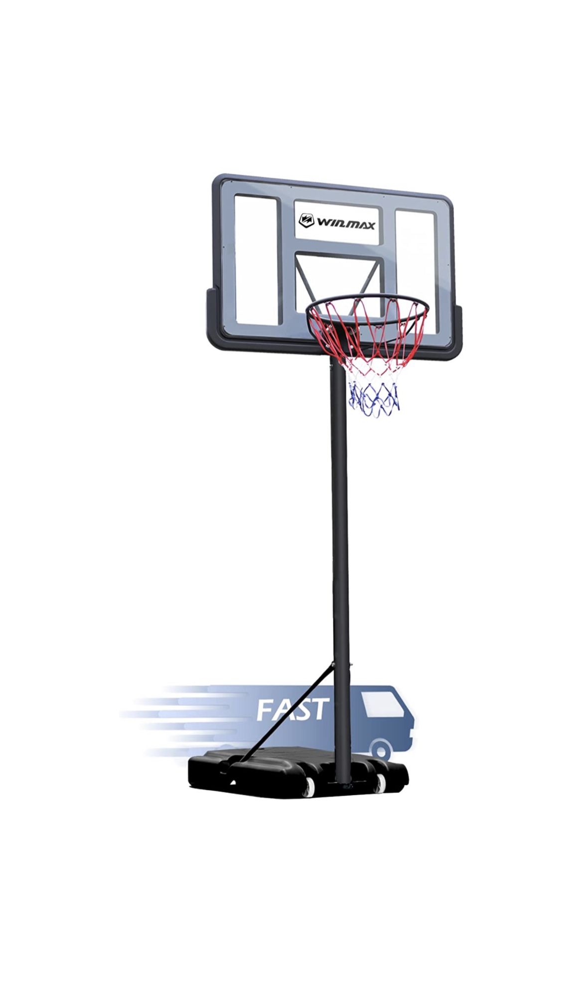 Portable Basketball Hoop Goal System 4.8-10ft Adjustable 44in Backboard - New In Box