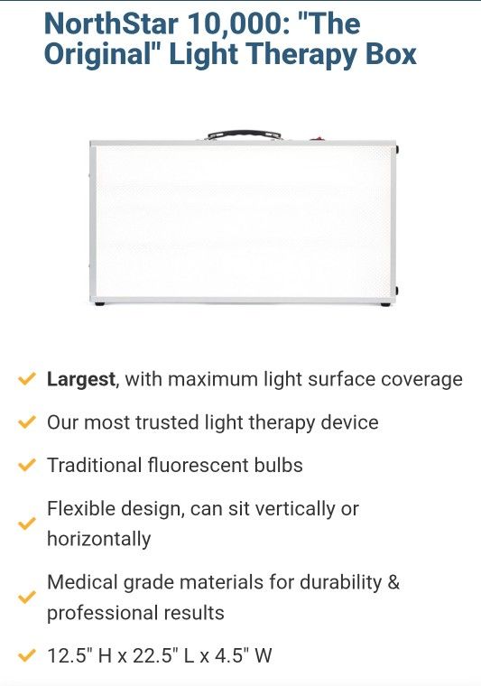 Alaska Northstar 10,000 Light Therapy box (org. price 467)