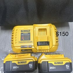 Dewalt Dos Baterías 5.0 Con Cargador Rapido Precio Firme 