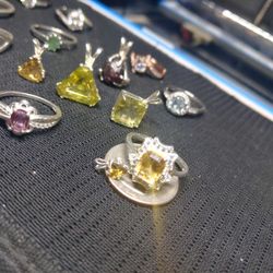 Orange Spinel Ring and Pendant