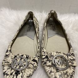 Michael Kors Fulton Moc  Embossed Snake Print Leather Flats 7