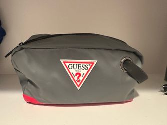 GUESS Travel Toiletry Bag / Dopp Kit - Gray & Red