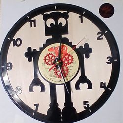 Vinyl Record Robot Wall Clock 1