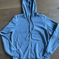 NEW - Bella + Canvas Women’s  Sponge Fleece Full-Zip Gray/Blue Hoodie - Medium