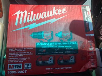 Milwaukee m18 compact brushless 2 tool combo kit NEW