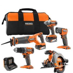 RIDGID 5-Tool Combo Pack Power Tool Set !!!!BRAND NEW!!!!