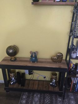 Industrial Wood and Metal Console Table