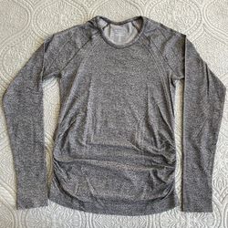 Athleta Fastest Track Long Sleeve Grey Shirt - Size XS
