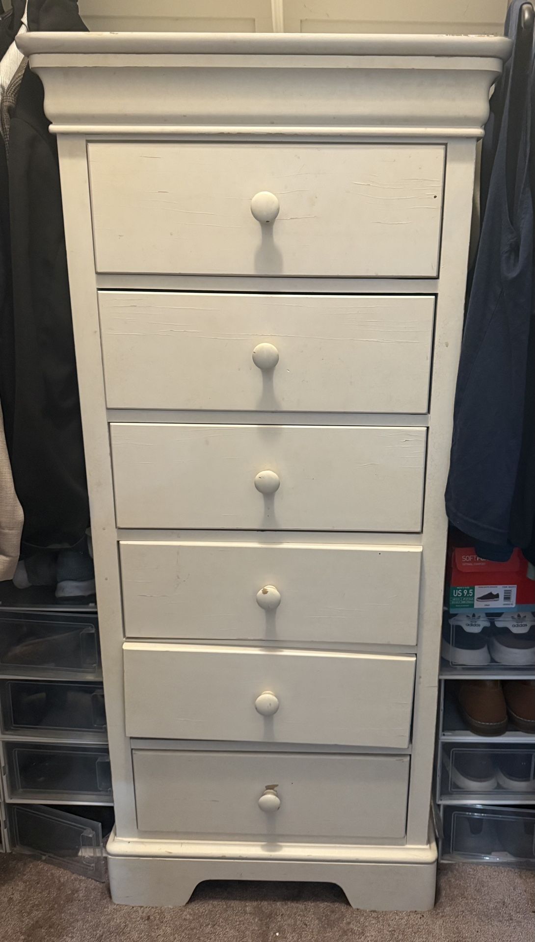 Tall dresser drawer with a jewelry box / mirror on top 